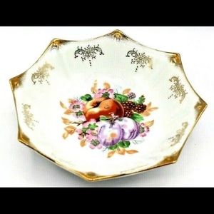 Trimont Ware Japan Octagonal Bowl Peach Grapes